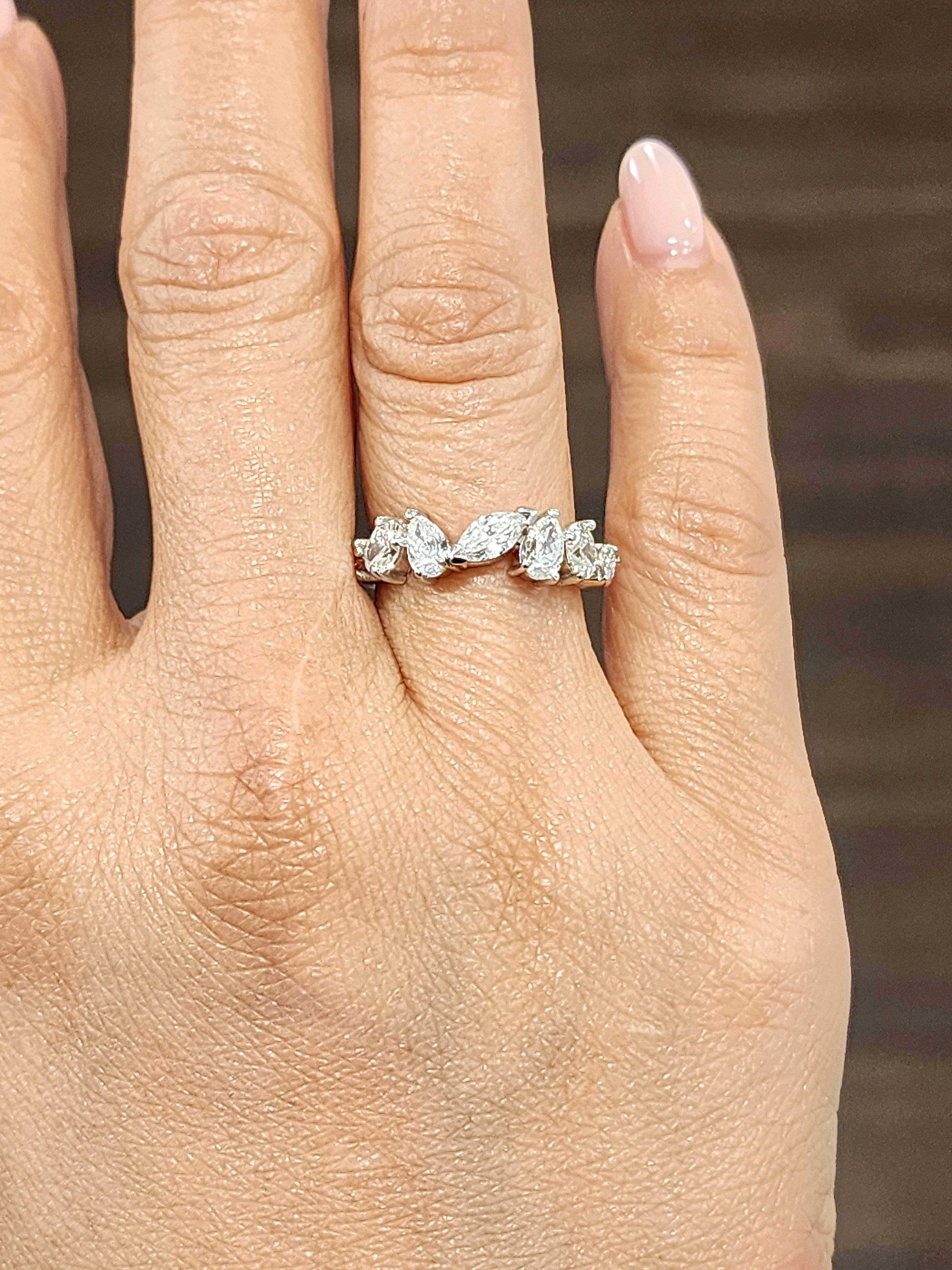Mixed Cut 1.78 ct Mixed Shape Diamond Band For Sale