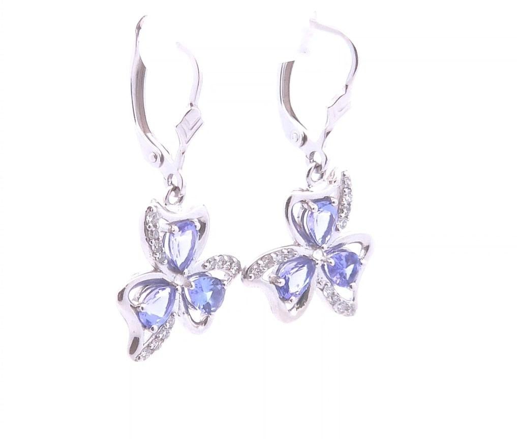 Pear Cut 2.06ct Tanzanite Earrings in 14k Gold For Sale