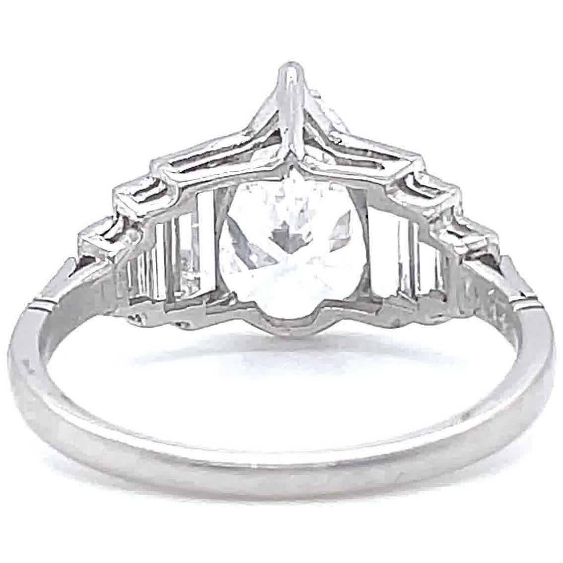 1.78 Pear Shape Diamond Engagement Ring Platinum For Sale at 1stDibs ...