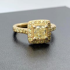 1.78 Tcw Fancy Yellow Diamond Ring VS2 Natural GIA Certified 18k Yellow Gold