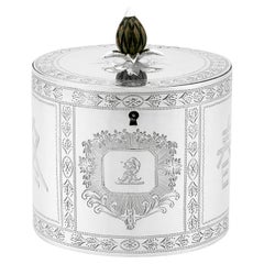 1780, Antique Georgian Sterling Silver Locking Tea Caddy
