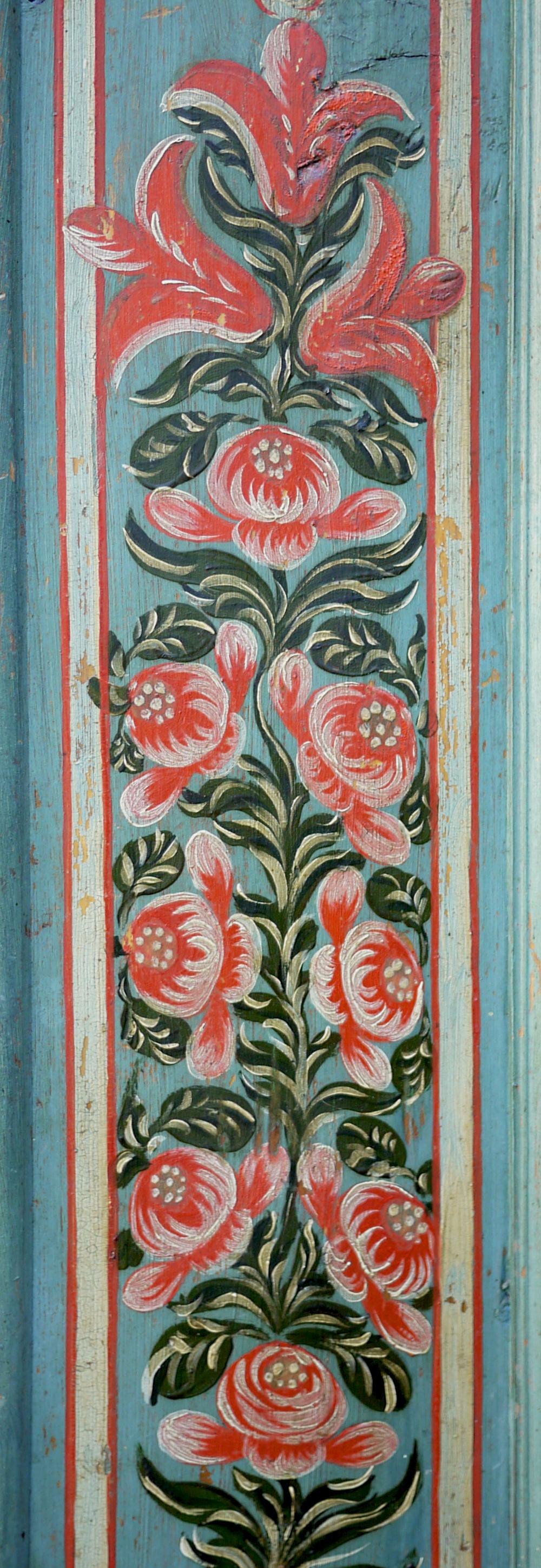 1780 Blue Floral Painted Wardrobe 7
