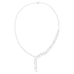 17,80 Carati SI/H Collana di diamanti con taglio a pera Brilliante in oro bianco 18k Gioielli di pregio