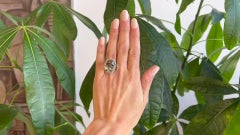 17.80 Carats Beryl Diamond 14 Karat White Gold Cocktail Ring