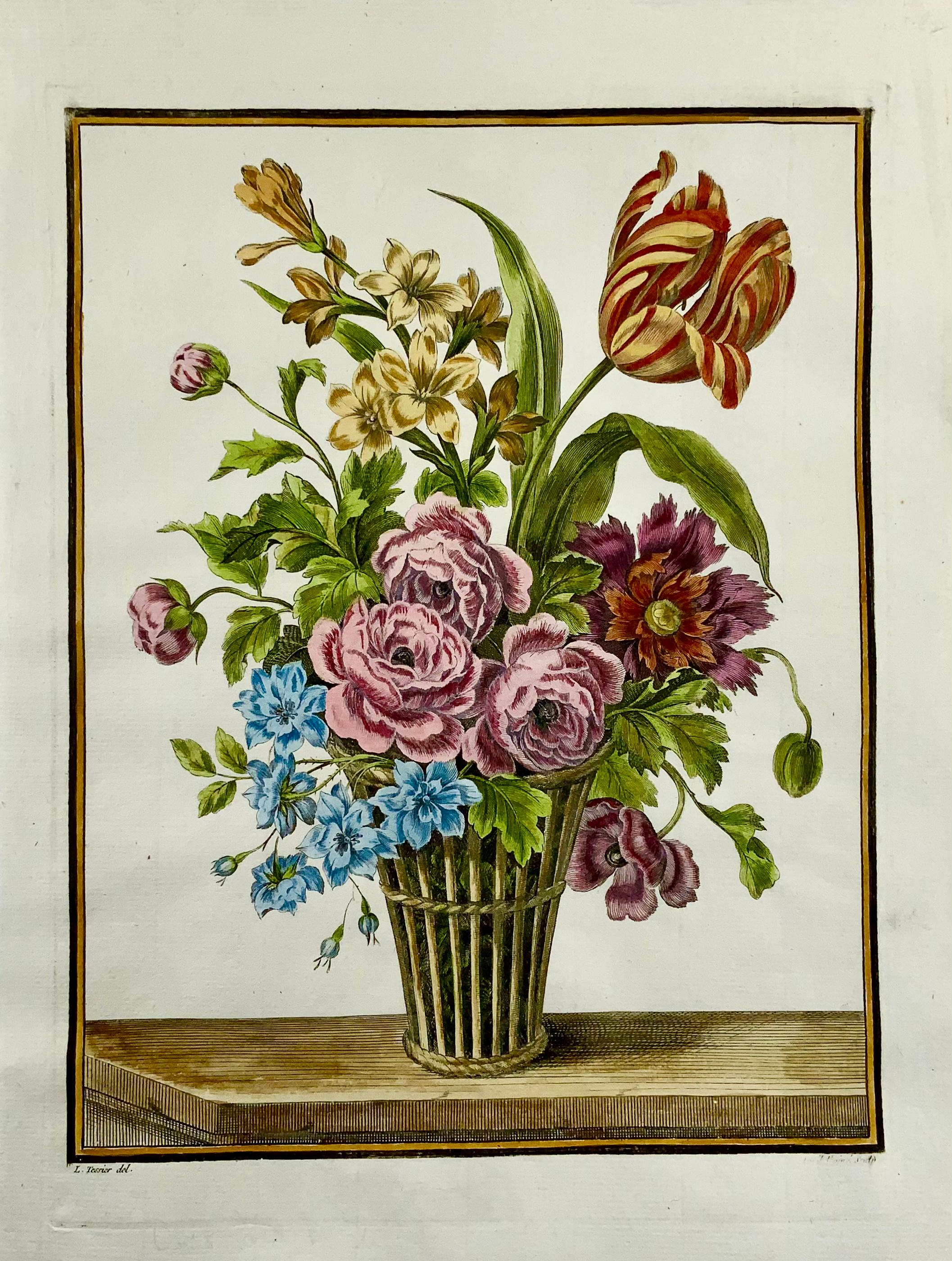Floral Bouquet engraved after Louis Tessier for 