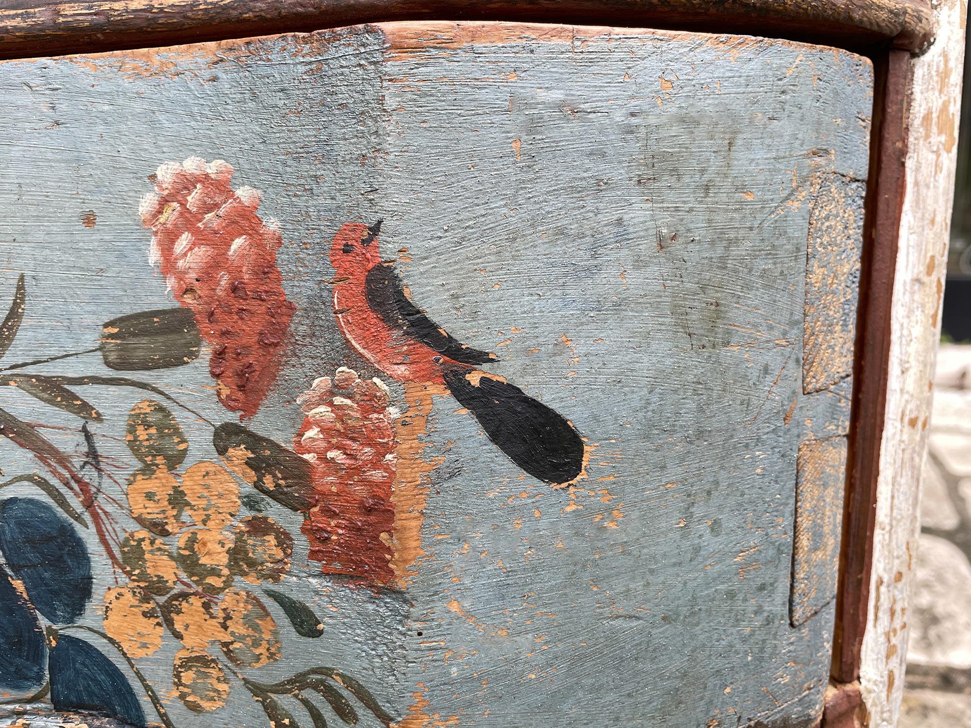 1780 Italian Shaped and Floral Painted Secretaire 3