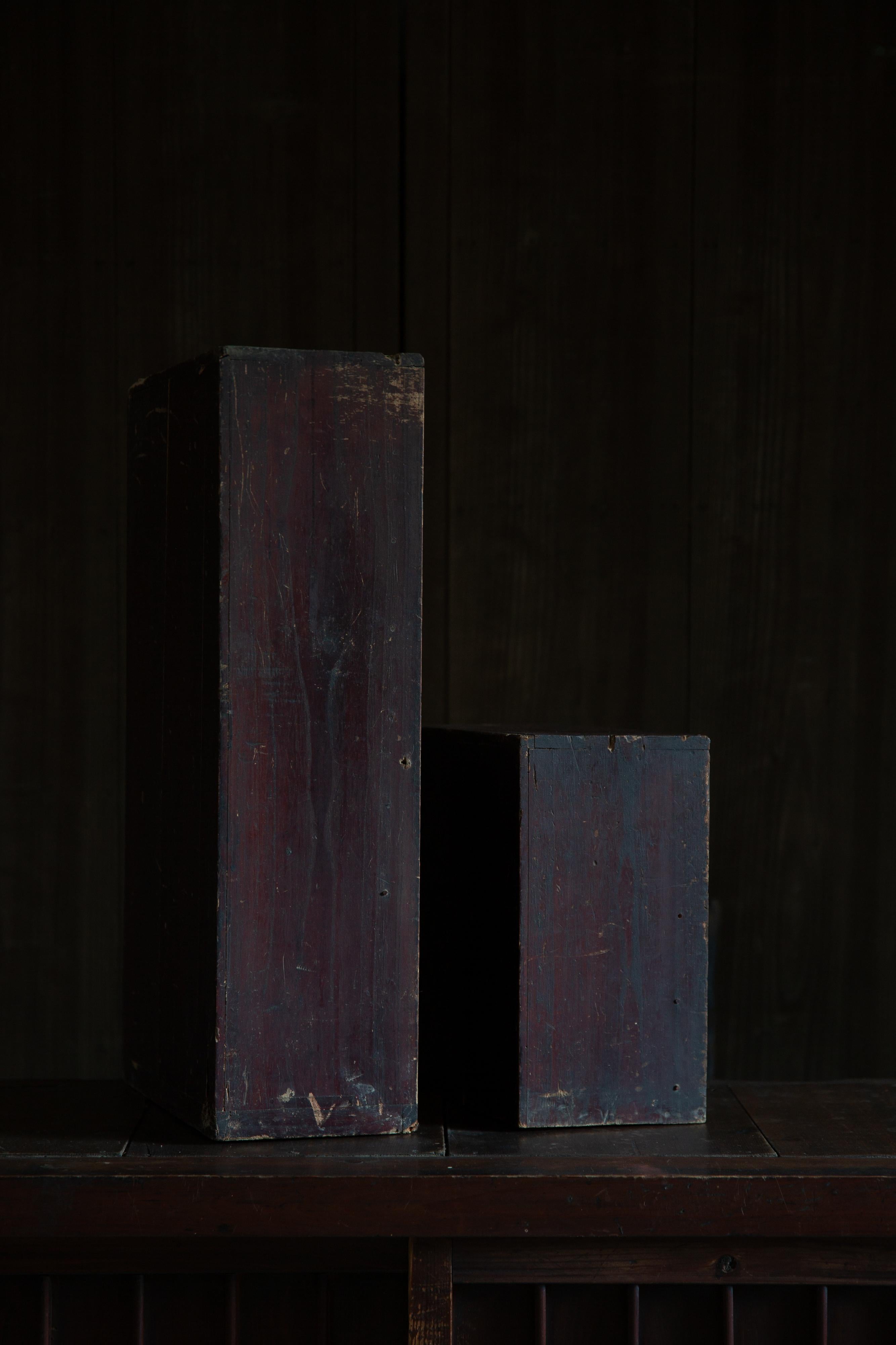 18th Century 1780s-1850s Edo Japanese antique medicine chest of drawers 2pc cabinet wabi sabi For Sale