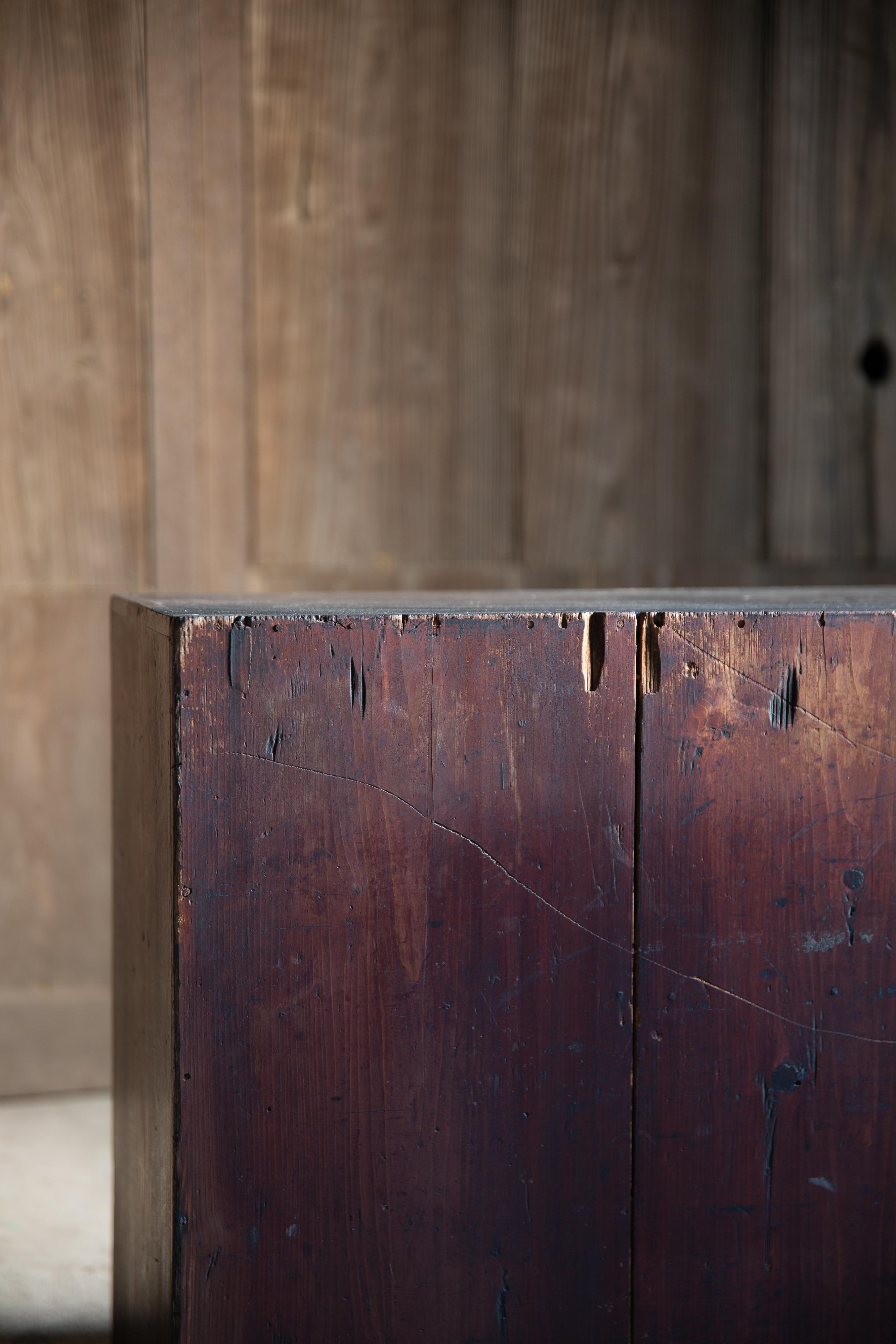 1780s-1850s Edo Japanese antique medicine chest of drawers, cabinet wabi sabi For Sale 12