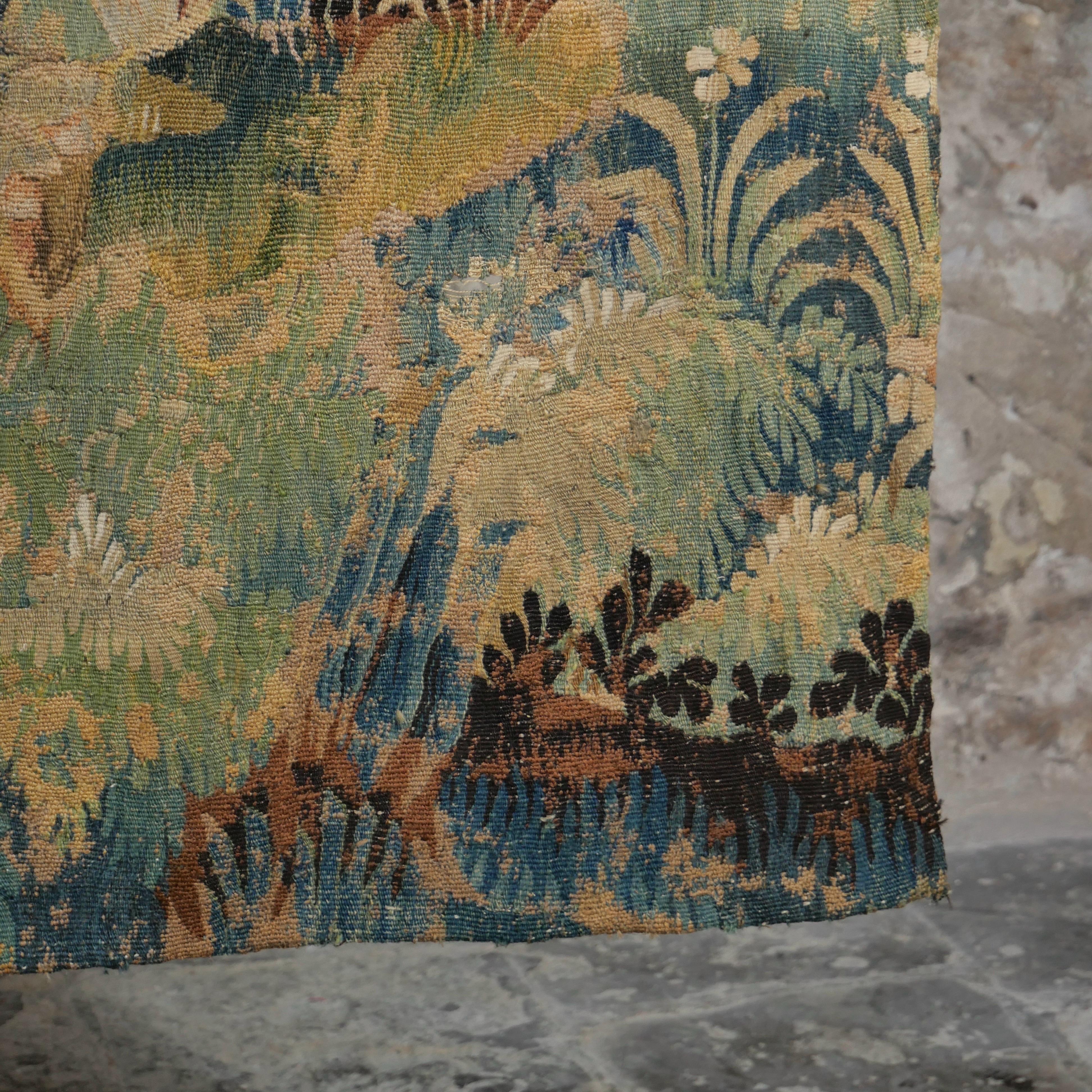 Hand-Woven 1780's Aubusson Verdure Tapestry For Sale