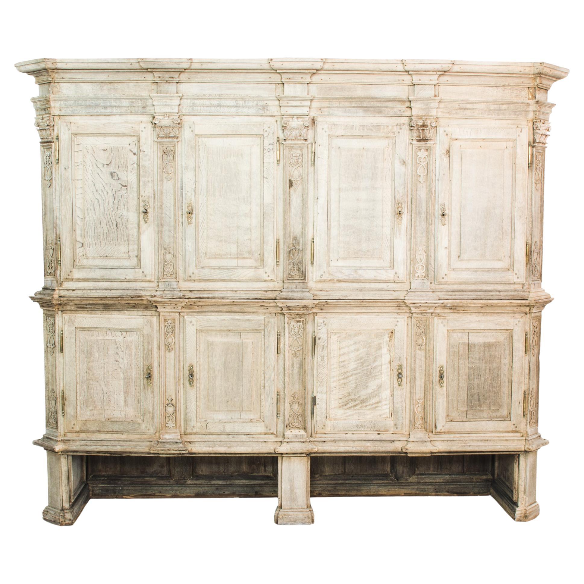 1780s Belgian Bleached Oak Cabinet