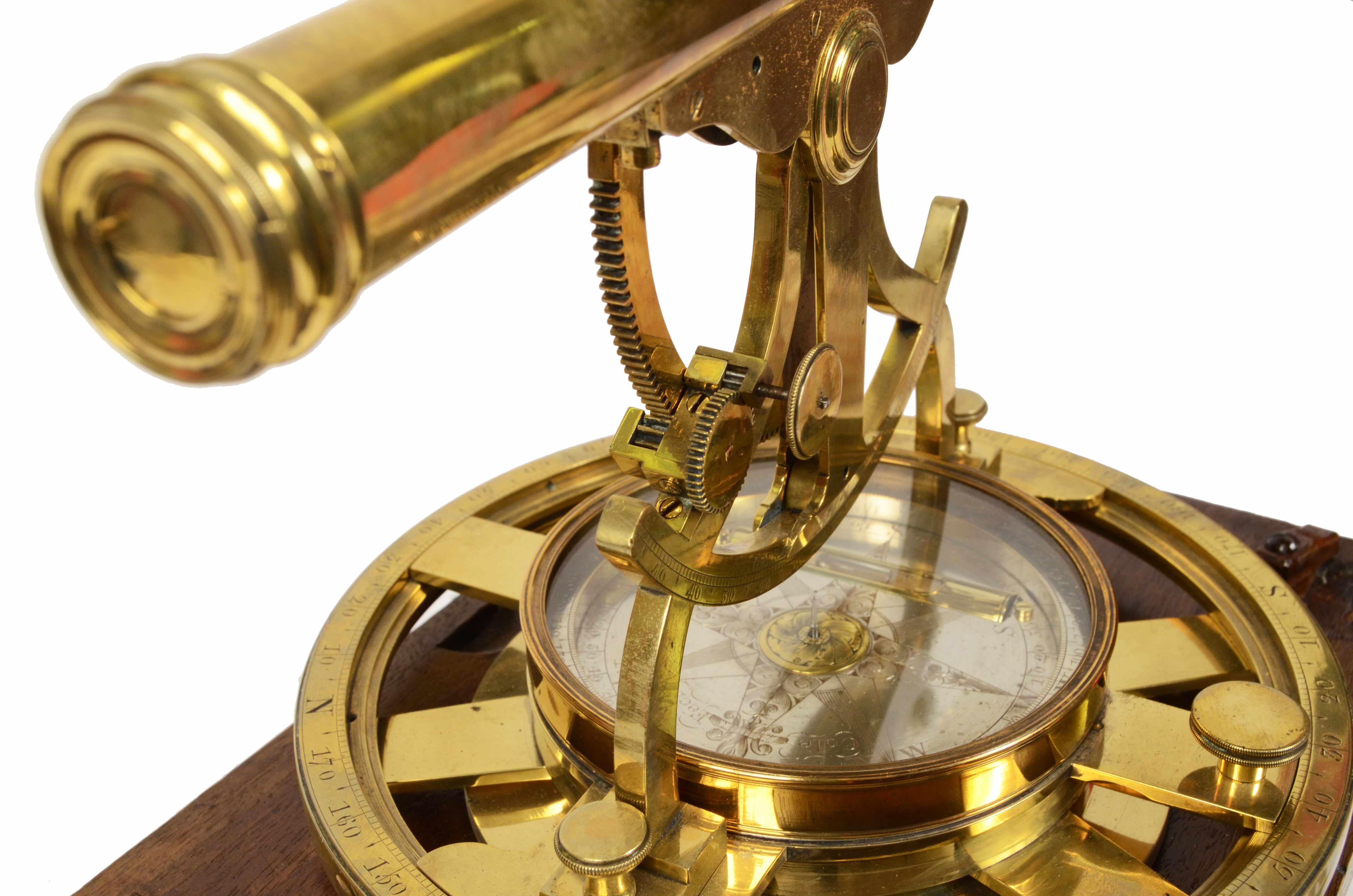 1780s Cole Fecit Brass Antique Surveyor's Transit Theodolite Measurement Tool 13