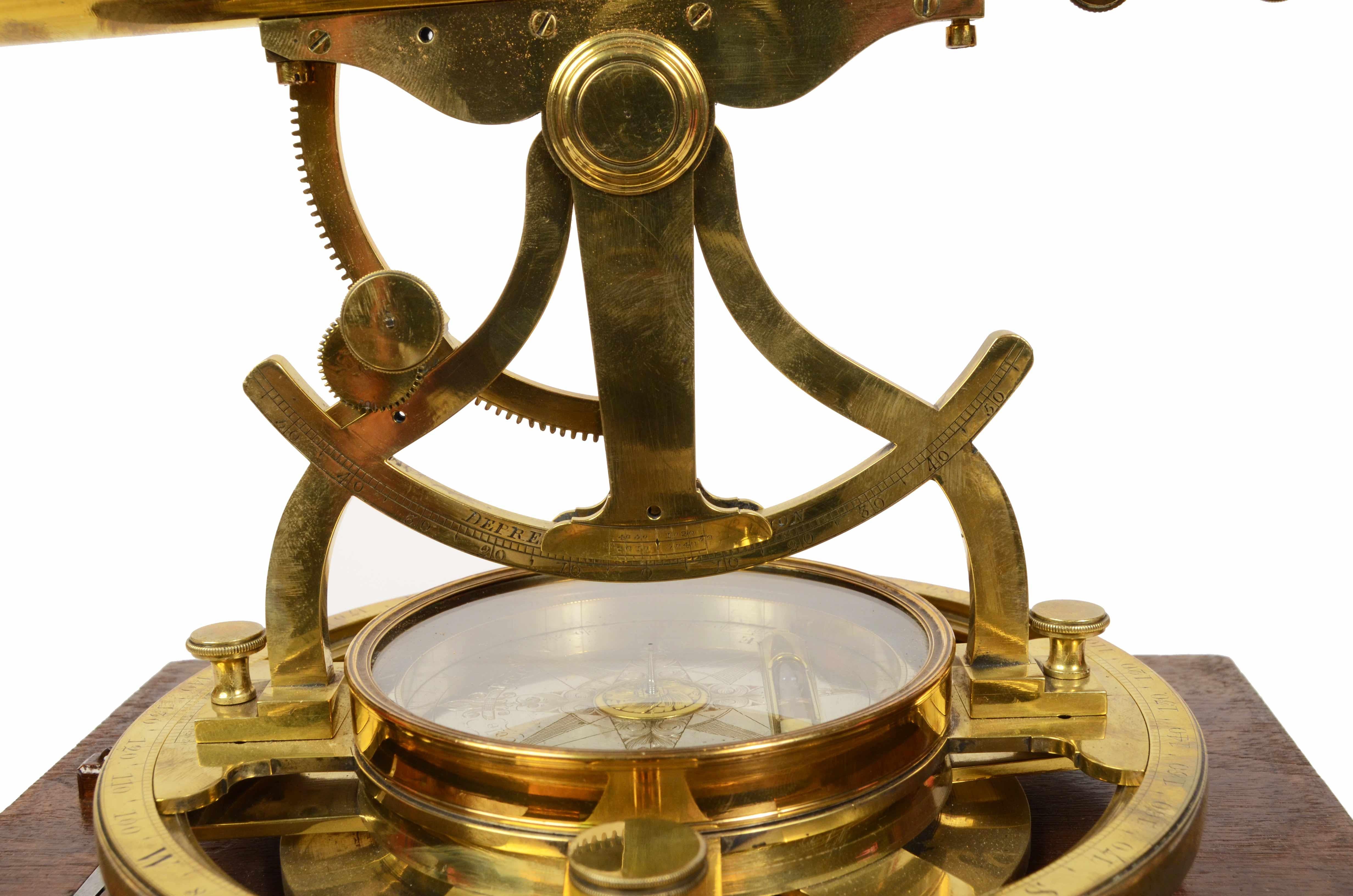 1780s Cole Fecit Brass Antique Surveyor's Transit Theodolite Measurement Tool 14