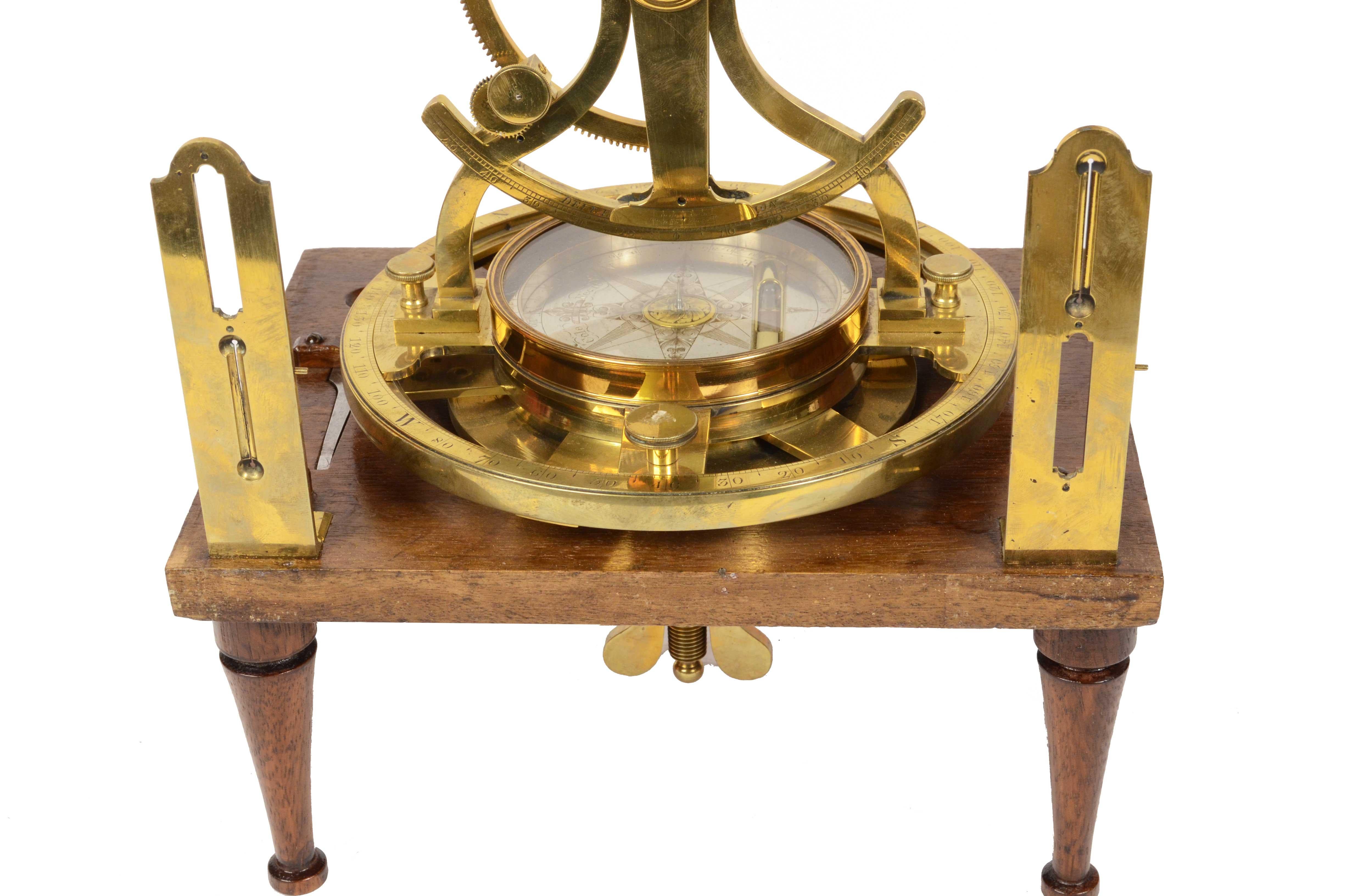 1780s Cole Fecit Brass Antique Surveyor's Transit Theodolite Measurement Tool In Good Condition In Milan, IT