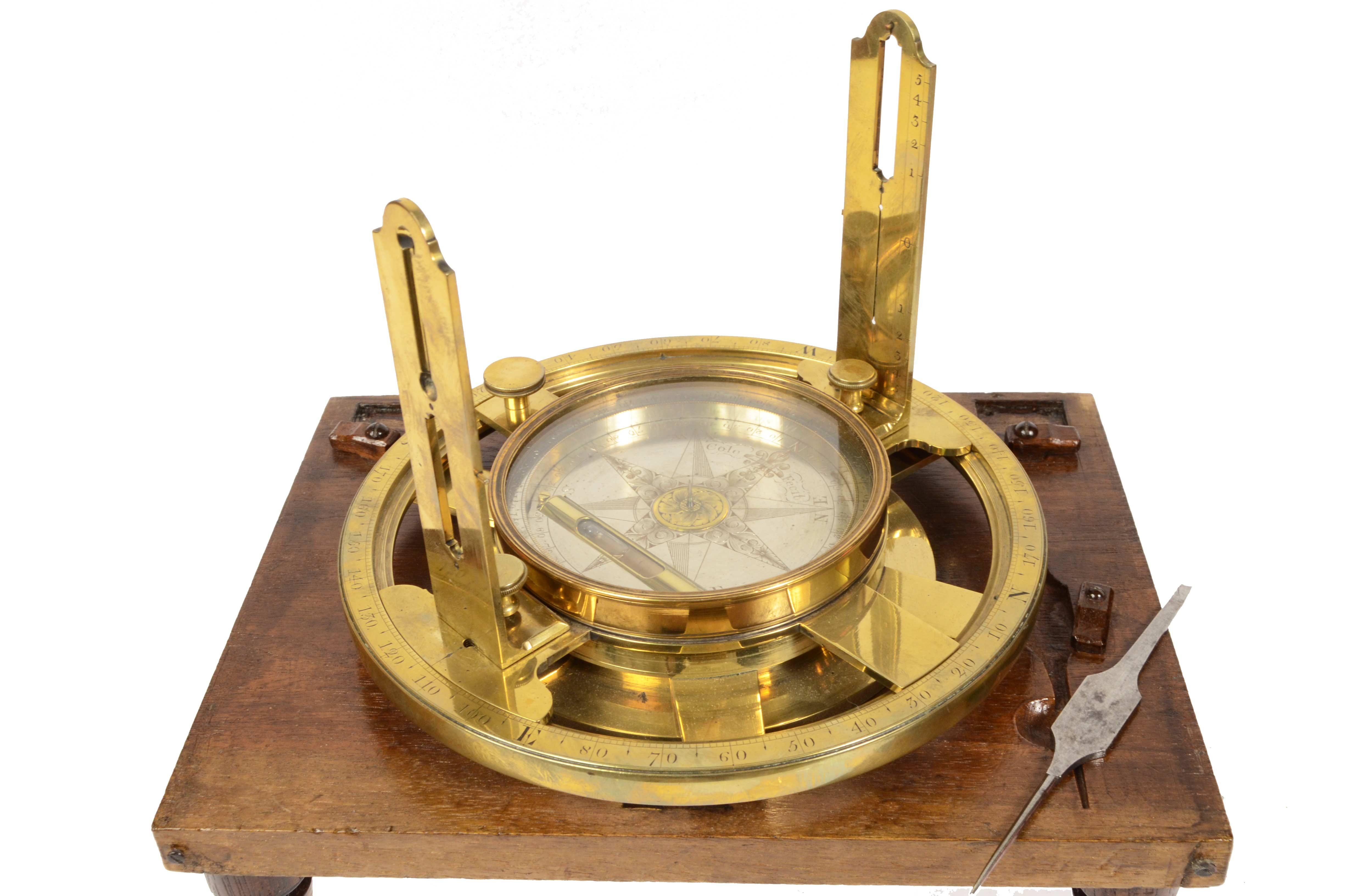 1780s Cole Fecit Brass Antique Surveyor's Transit Theodolite Measurement Tool 3