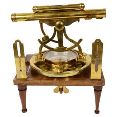 1780s Cole Fecit Brass Antique Surveyor's Transit Theodolite Measurement Tool