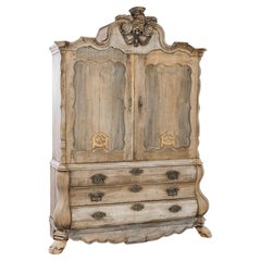 Antique 1780s Dutch Bleached Oak Cabinet