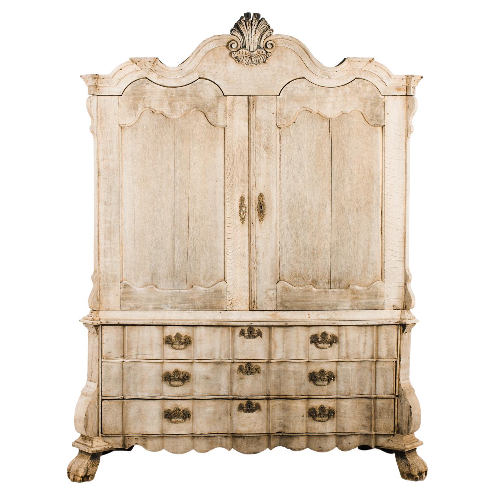 1780s Dutch Bleached Oak Dresser For Sale