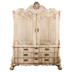 Antique 1780s Dutch Bleached Oak Dresser