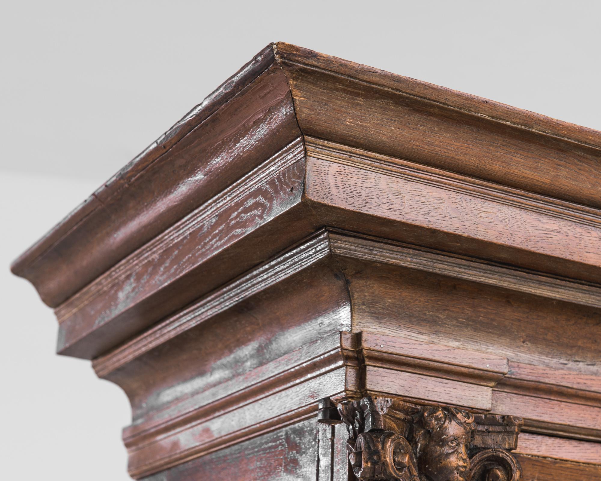 Oak 1780s Dutch Carved Wooden Cabinet