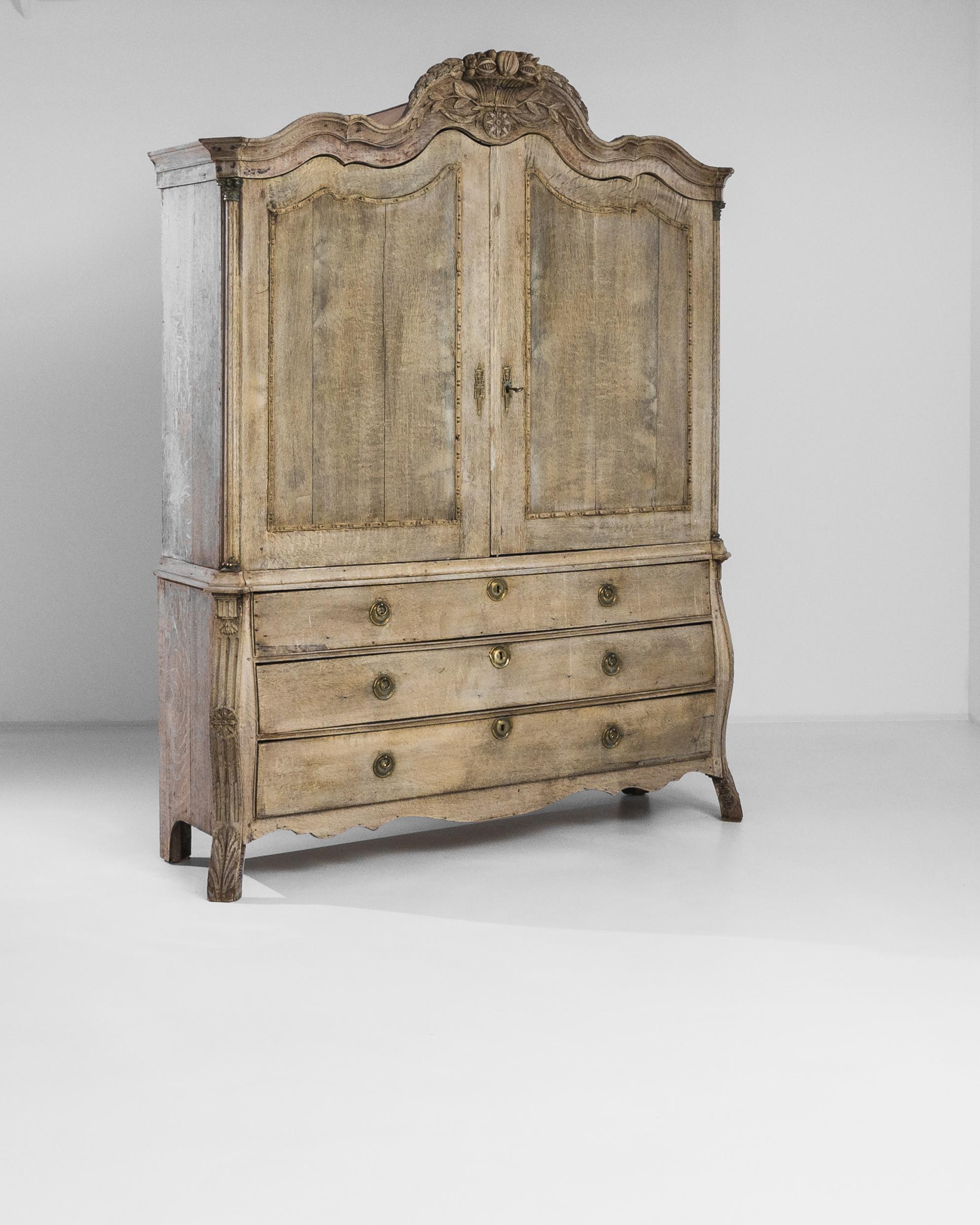 Bleached 1780s Dutch Oak Cabinet