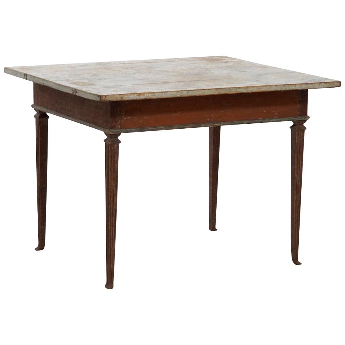 Exceptionnelle table centrale peinte d'origine gustavienne des années 1780, Stockholm en vente