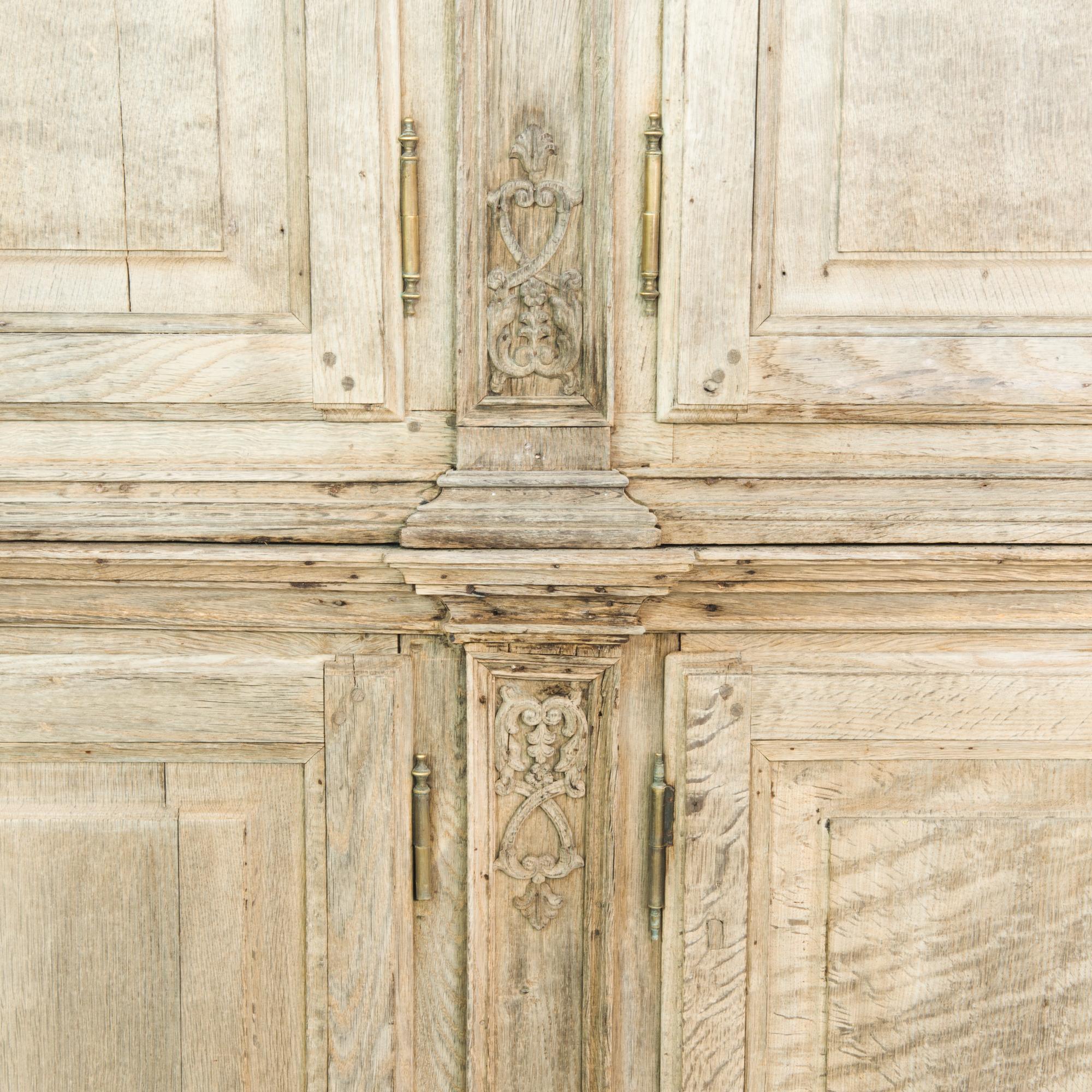 1780s Flemish Eight-Door Oak Cabinet In Good Condition In High Point, NC