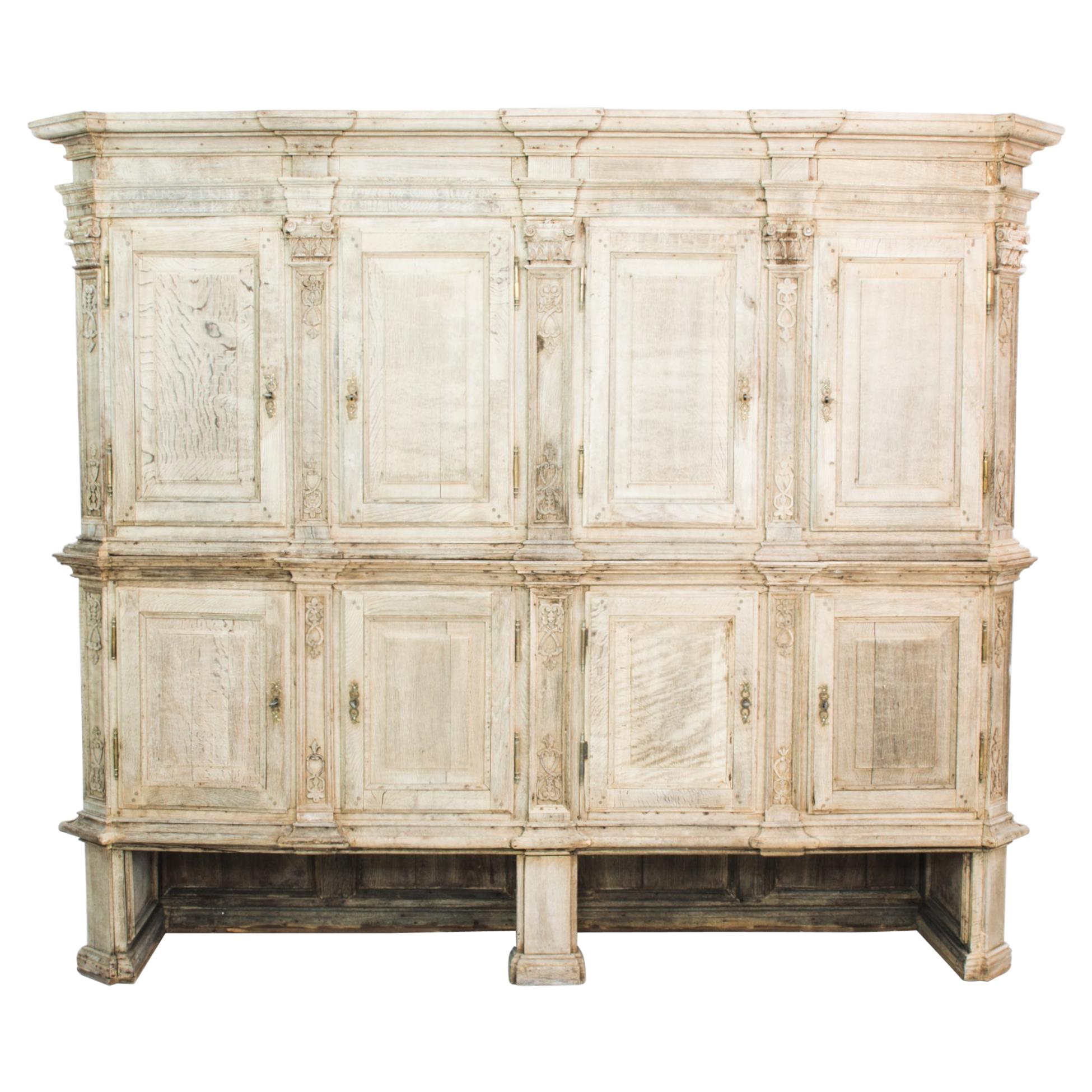 1780s Flemish Eight-Door Oak Cabinet