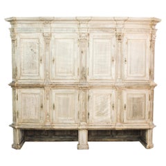 Antique 1780s Flemish Eight-Door Oak Cabinet
