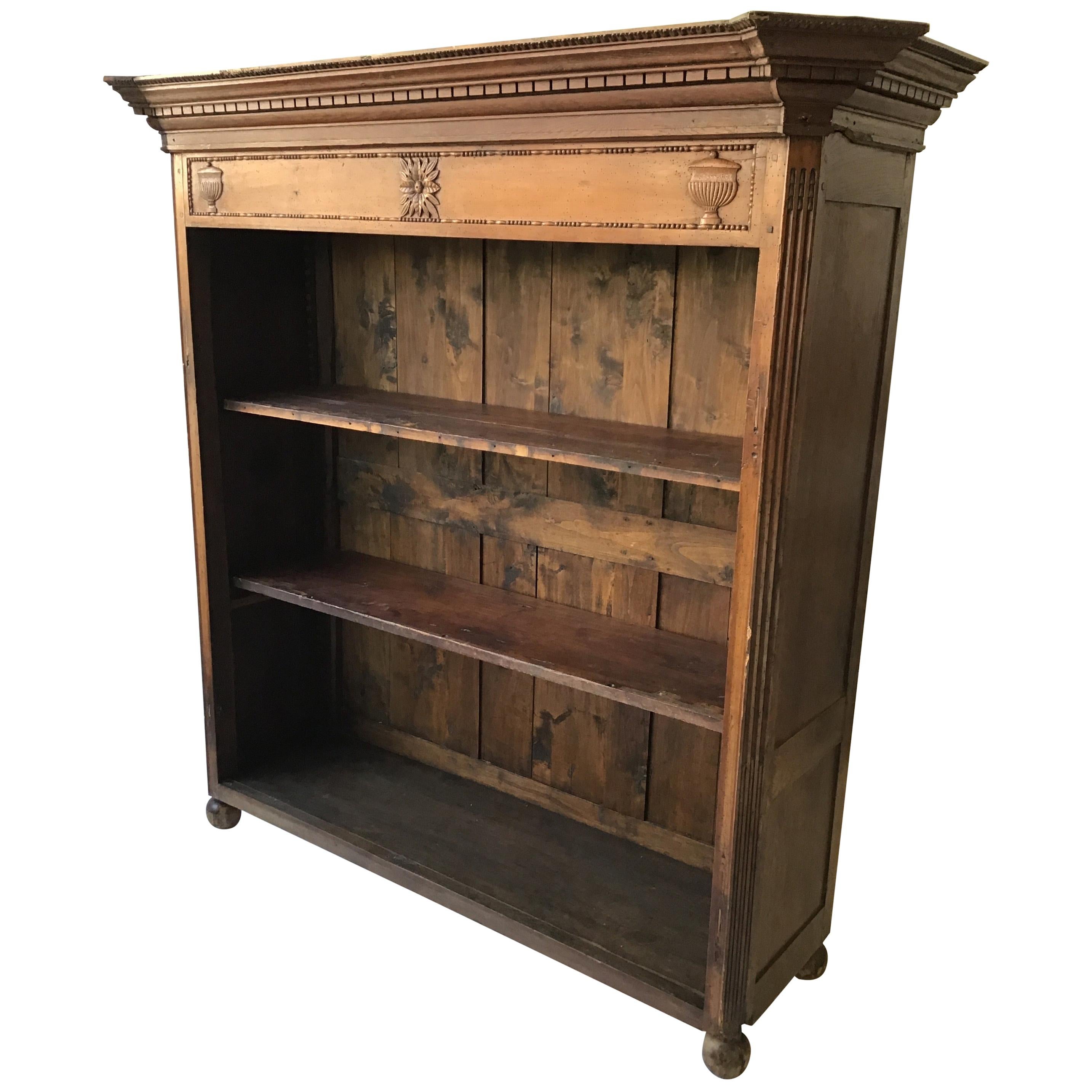 French Bookcase W/ Bottom Drawer For Sale at 1stDibs
