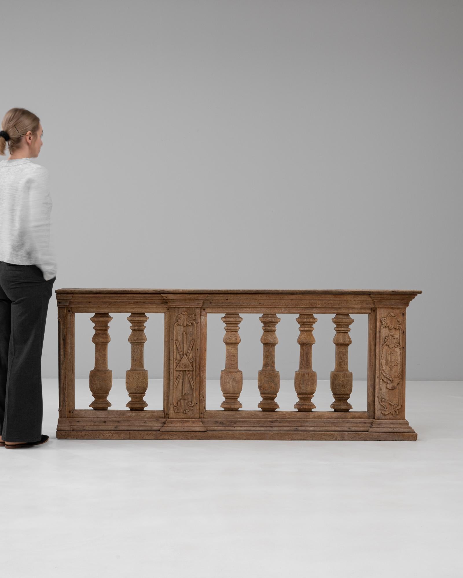 1780er Jahre Französisch Hand geschnitzt Oak Balustrade (Handgeschnitzt) im Angebot