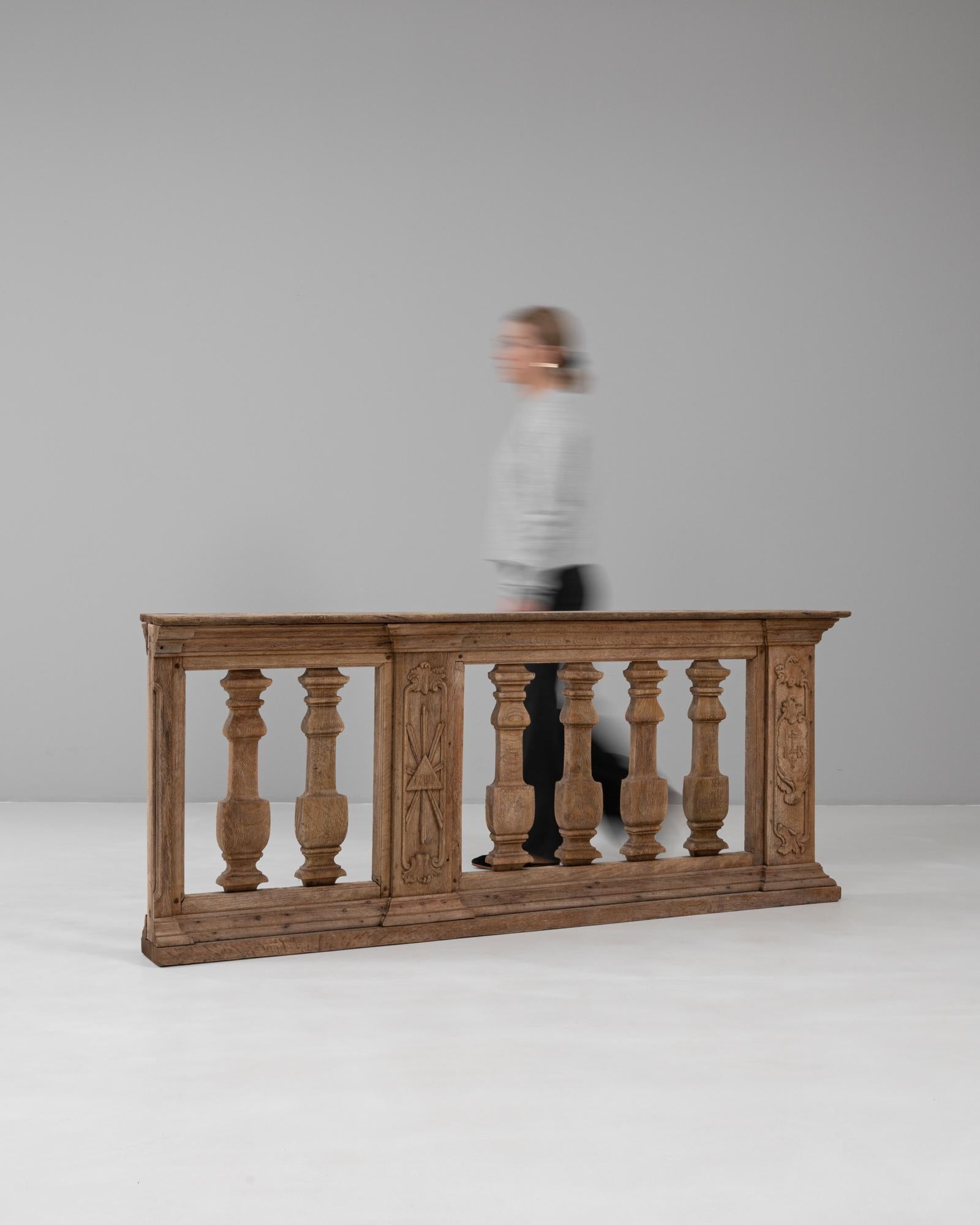 1780er Jahre Französisch Hand geschnitzt Oak Balustrade im Angebot 1