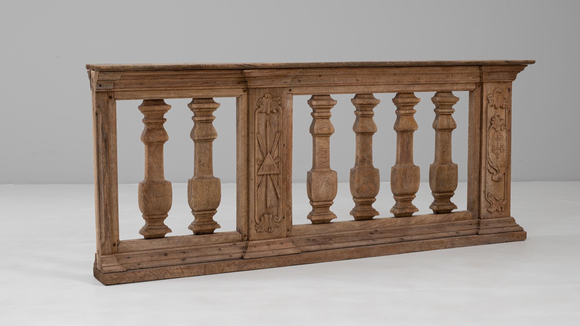 1780er Jahre Französisch Hand geschnitzt Oak Balustrade im Angebot 3