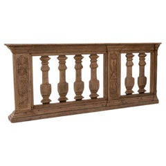 1780s French Hand-carved Oak Balustrade