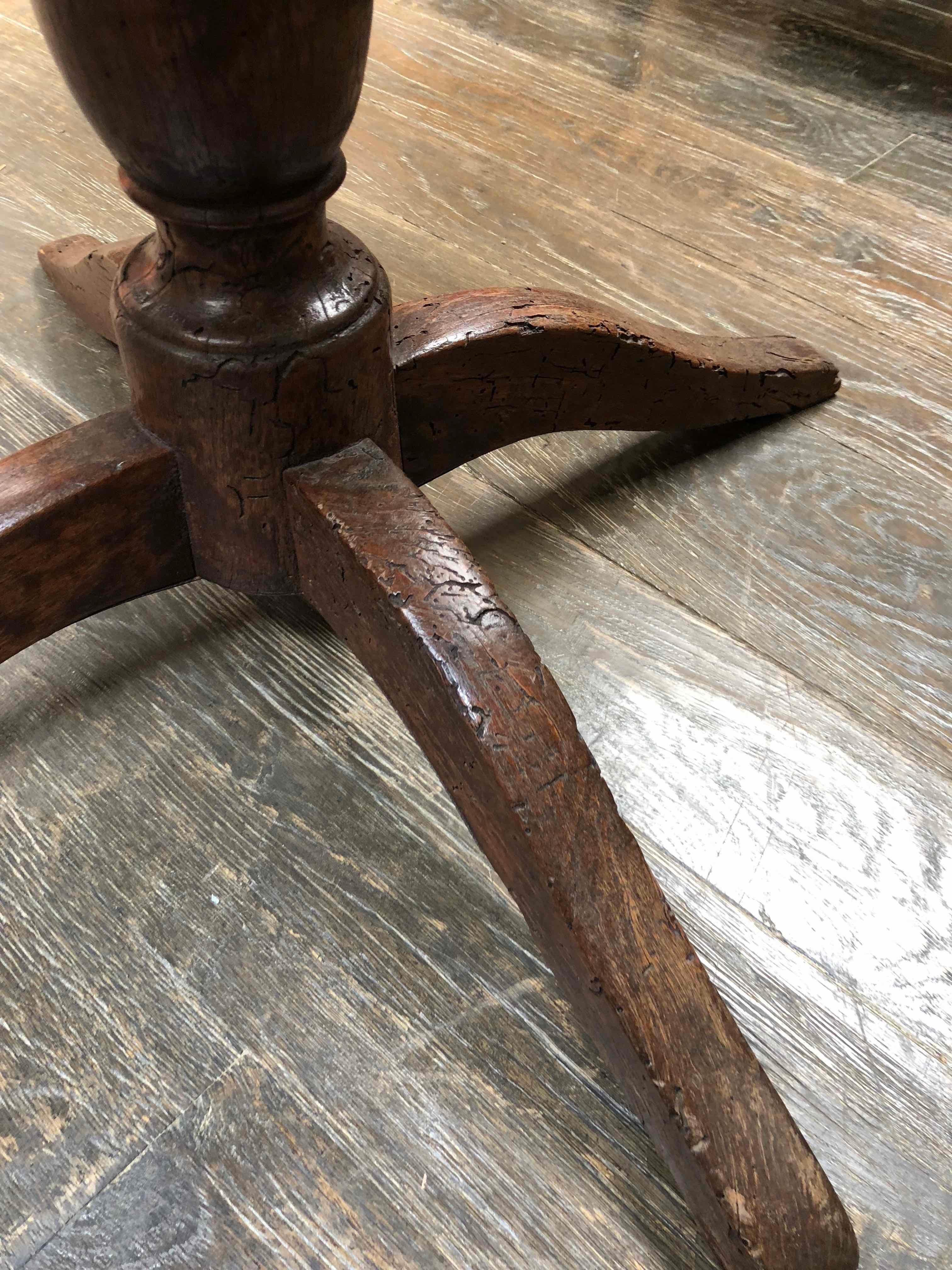 1780s French Marble Top Table on Oak Base  In Good Condition In Los Angeles, CA