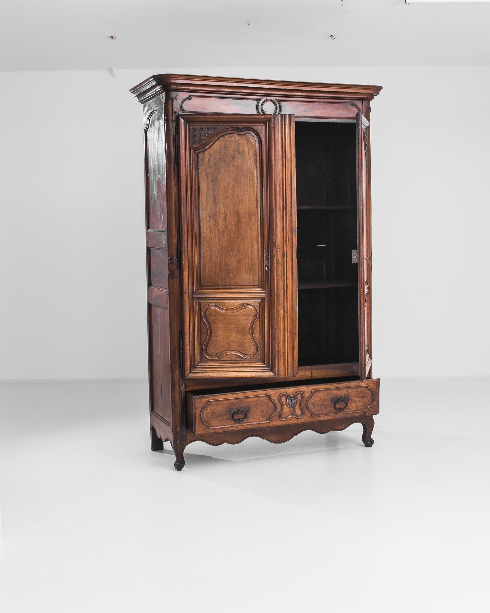 Hardwood 1780s French Provincial Armoire For Sale