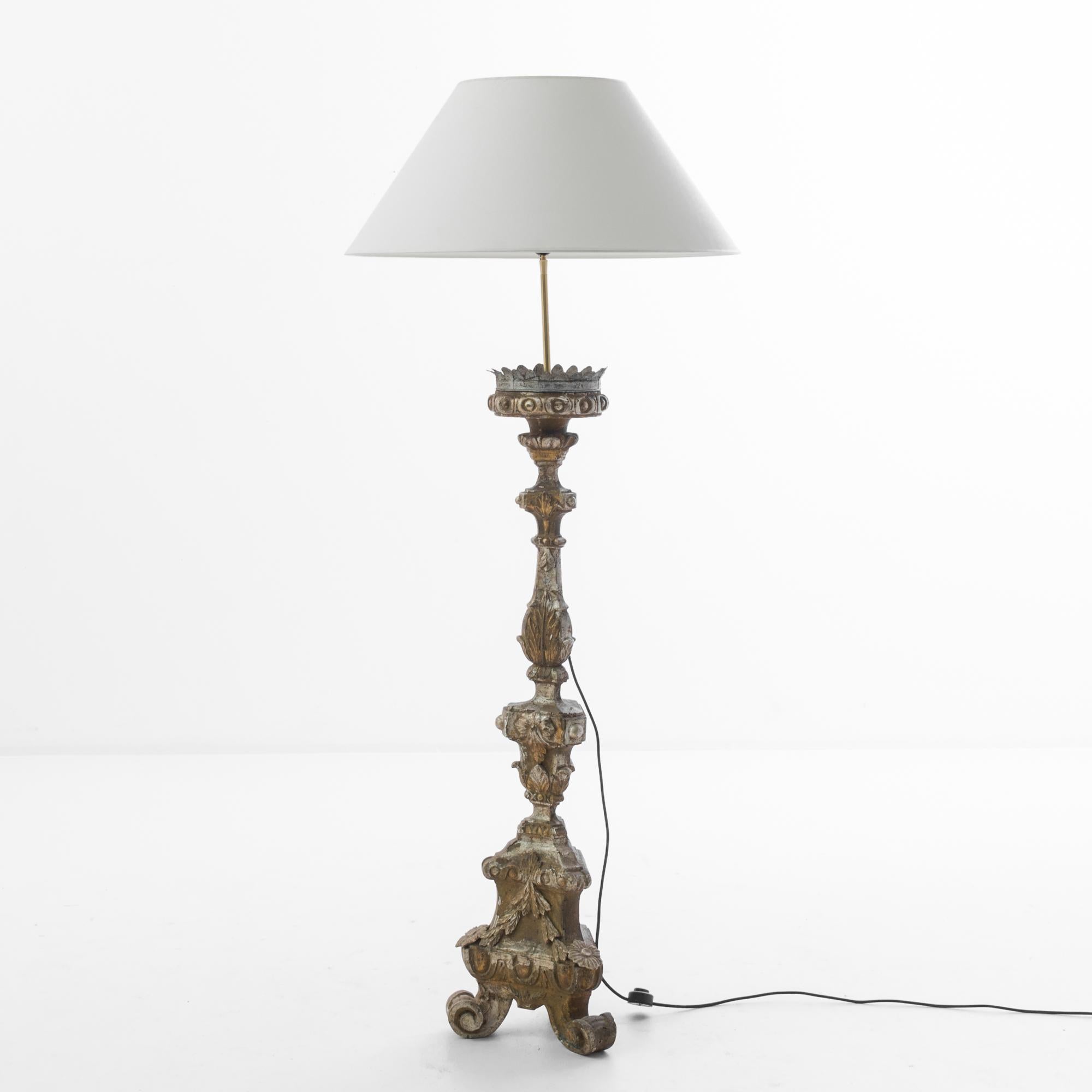 18th Century 1780s French Wooden Floor Lamp