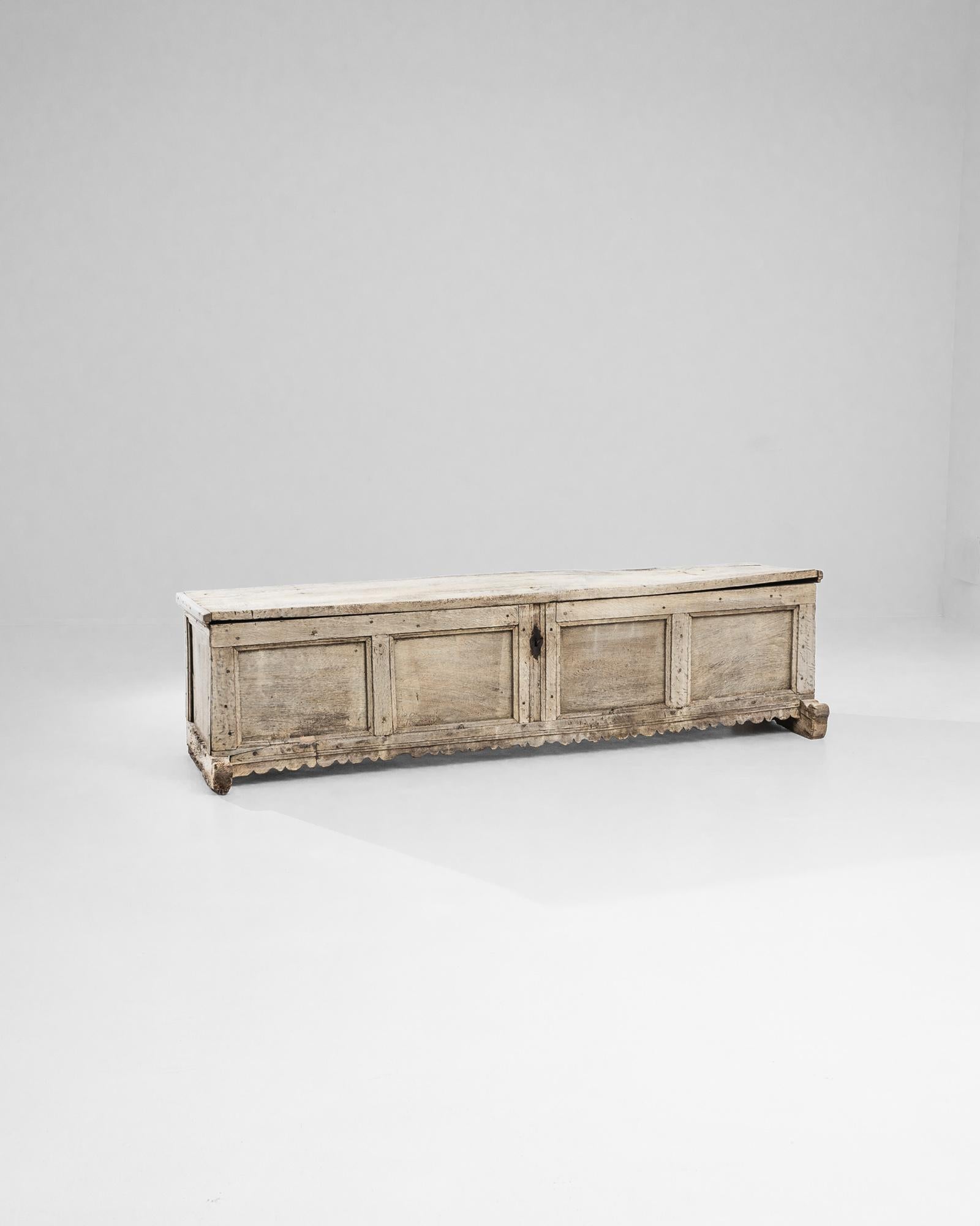 Country 1780s German Bleached Oak Trunk