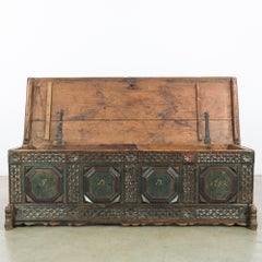 1780s German Wooden Trunk