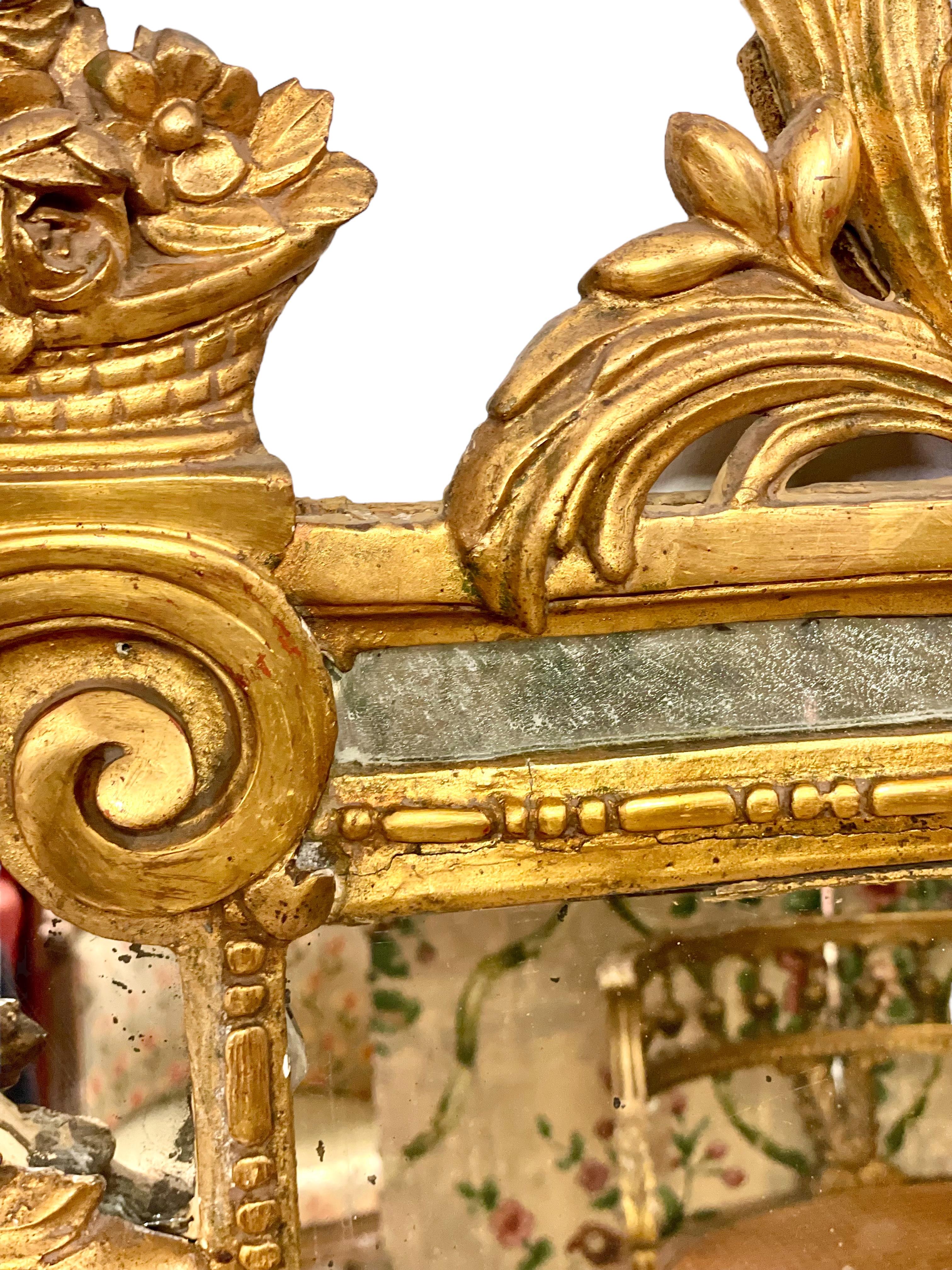 Miroir Louis XVI en bois doré de Pareclose des années 1780  Bon état - En vente à LA CIOTAT, FR