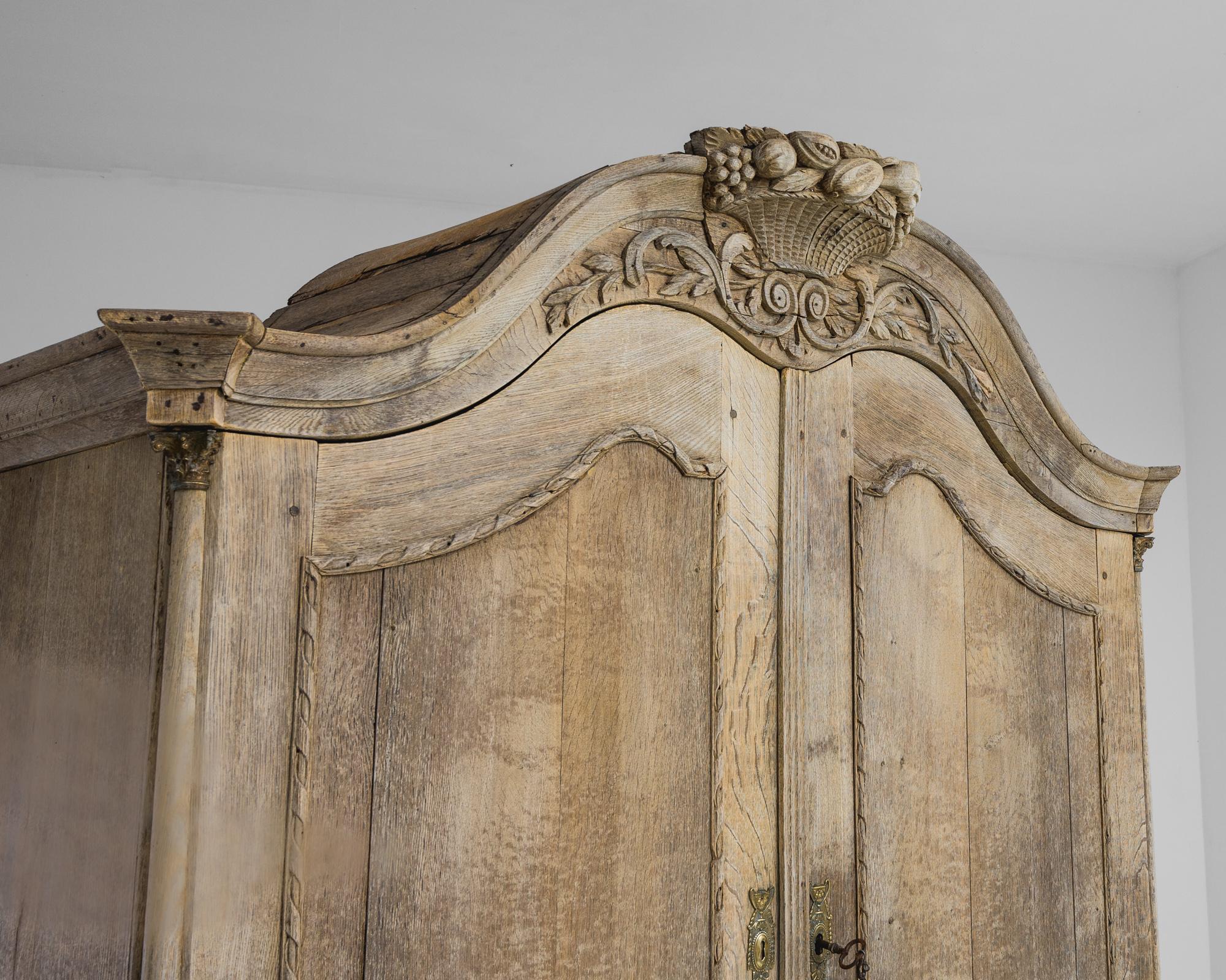 18th Century 1780s Netherlands Bleached Oak Cabinet
