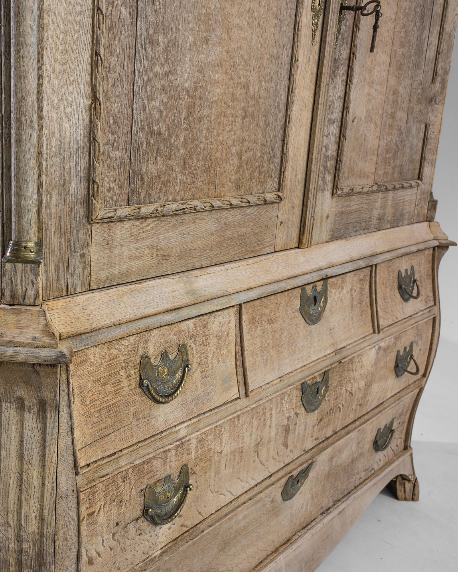 1780s Netherlands Bleached Oak Cabinet 3