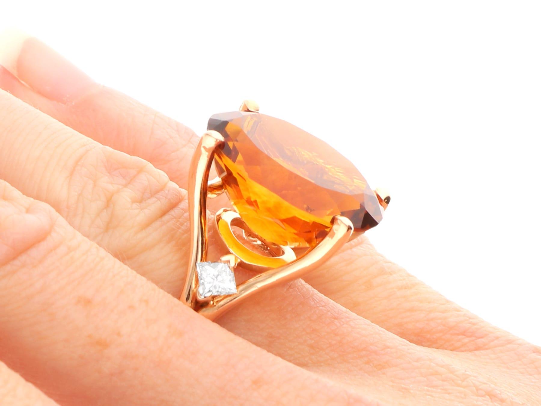 17,81 Karat Citrin und 0,51 Karat Diamant, 18k Roségold Kleidring (1994) im Angebot 6