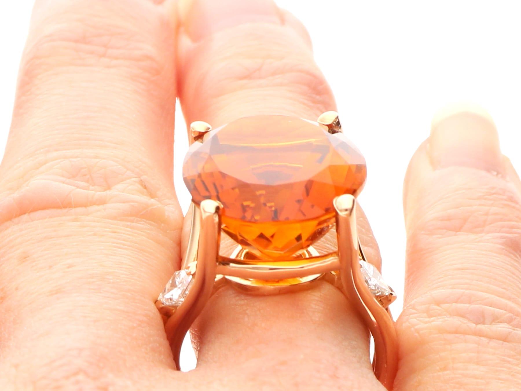 17,81 Karat Citrin und 0,51 Karat Diamant, 18k Roségold Kleidring (1994) im Angebot 7