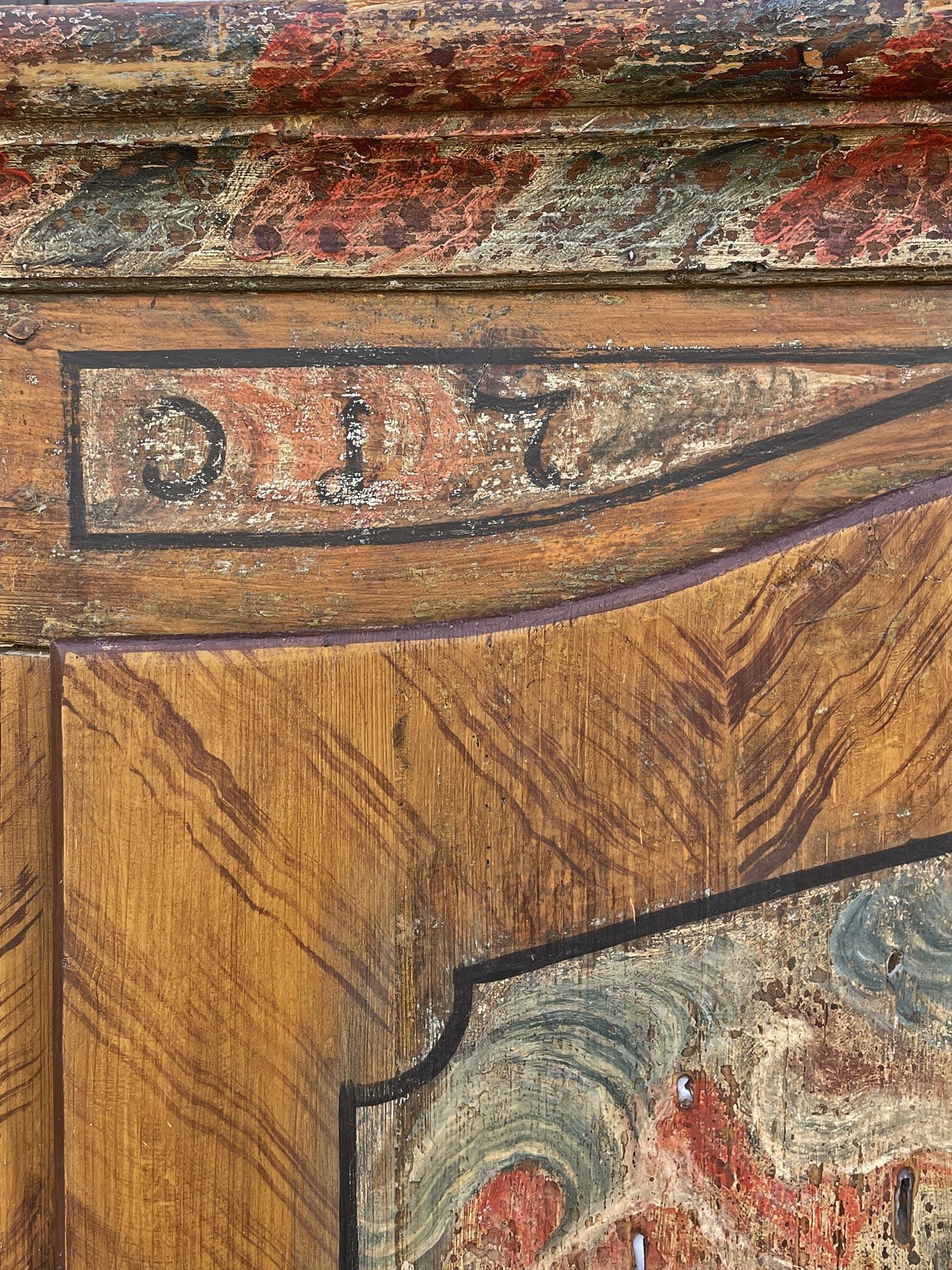 Late 18th Century 1781 Tyrolean Painted Wardrobe