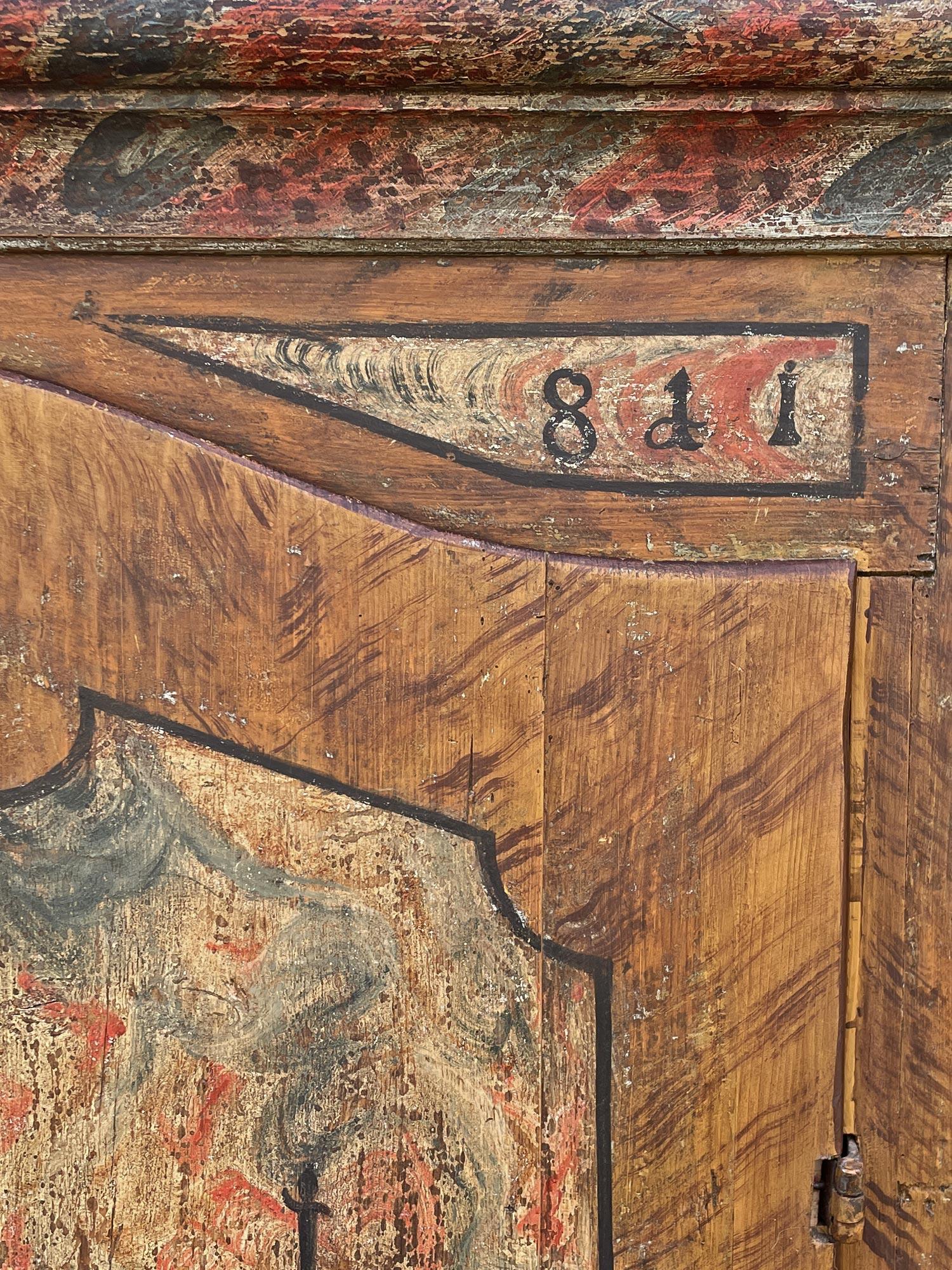 Fir 1781 Tyrolean Painted Wardrobe
