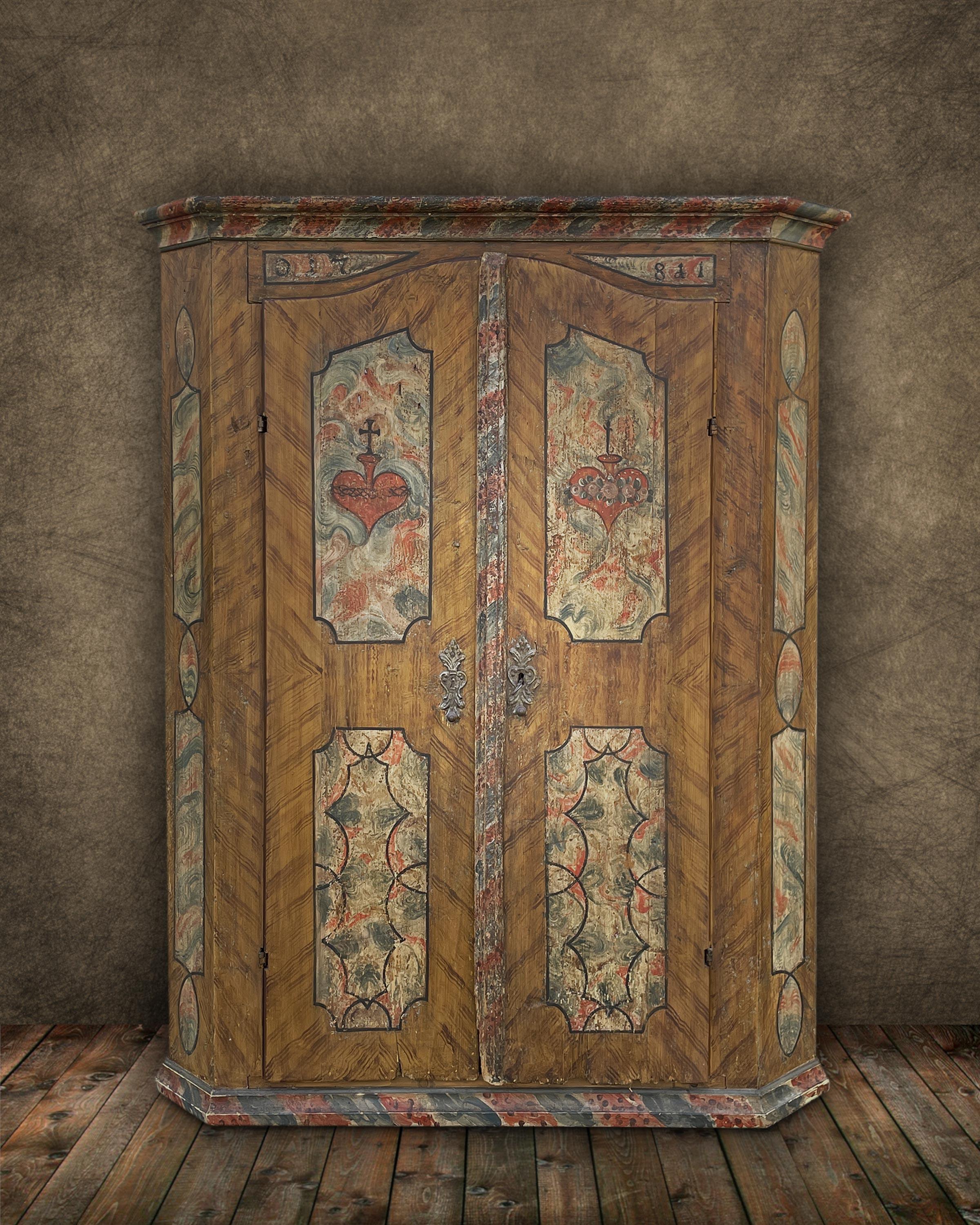 1781 Tyrolean Painted Wardrobe   For Sale 8