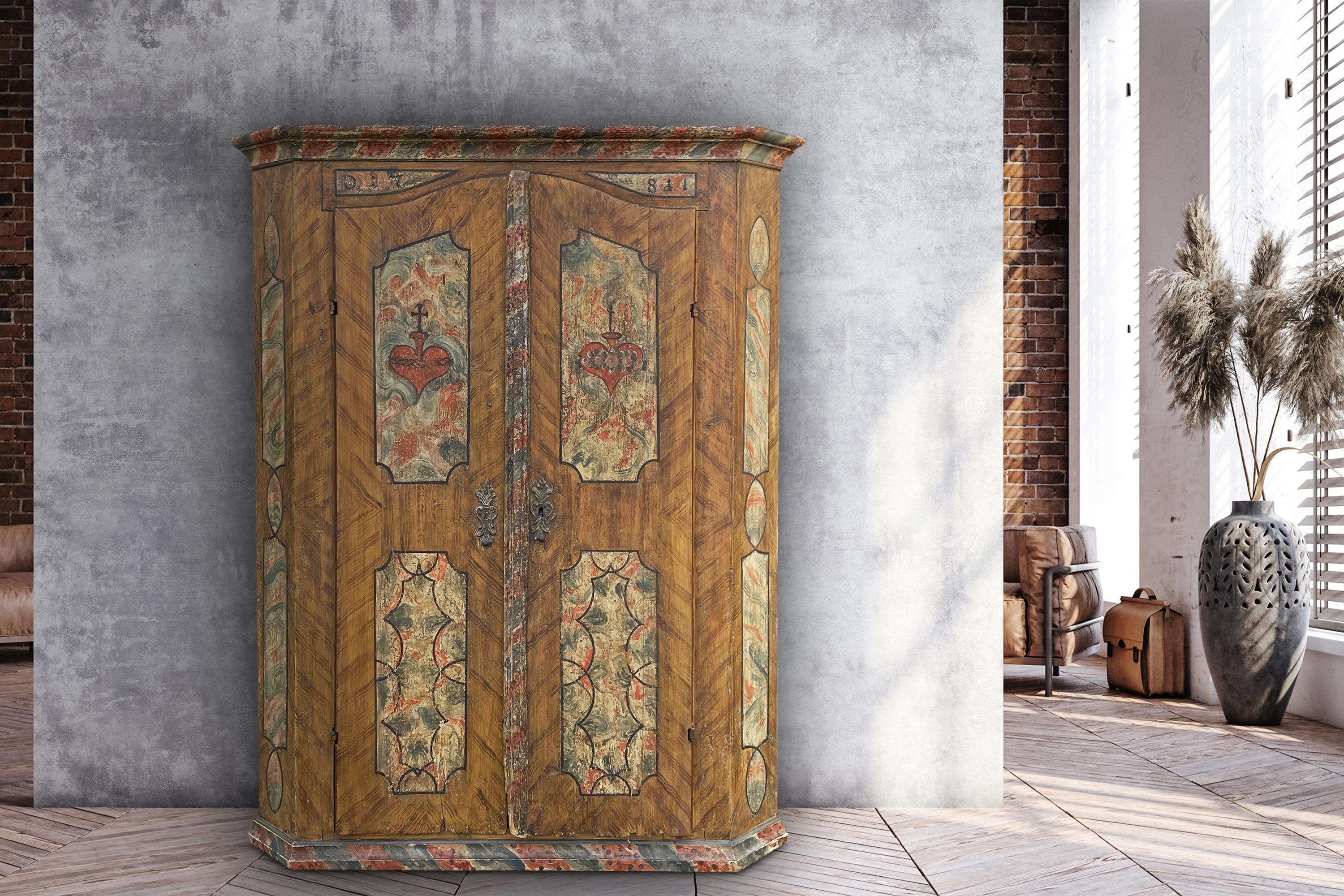 1781 Tyrolean Painted Wardrobe   For Sale 9