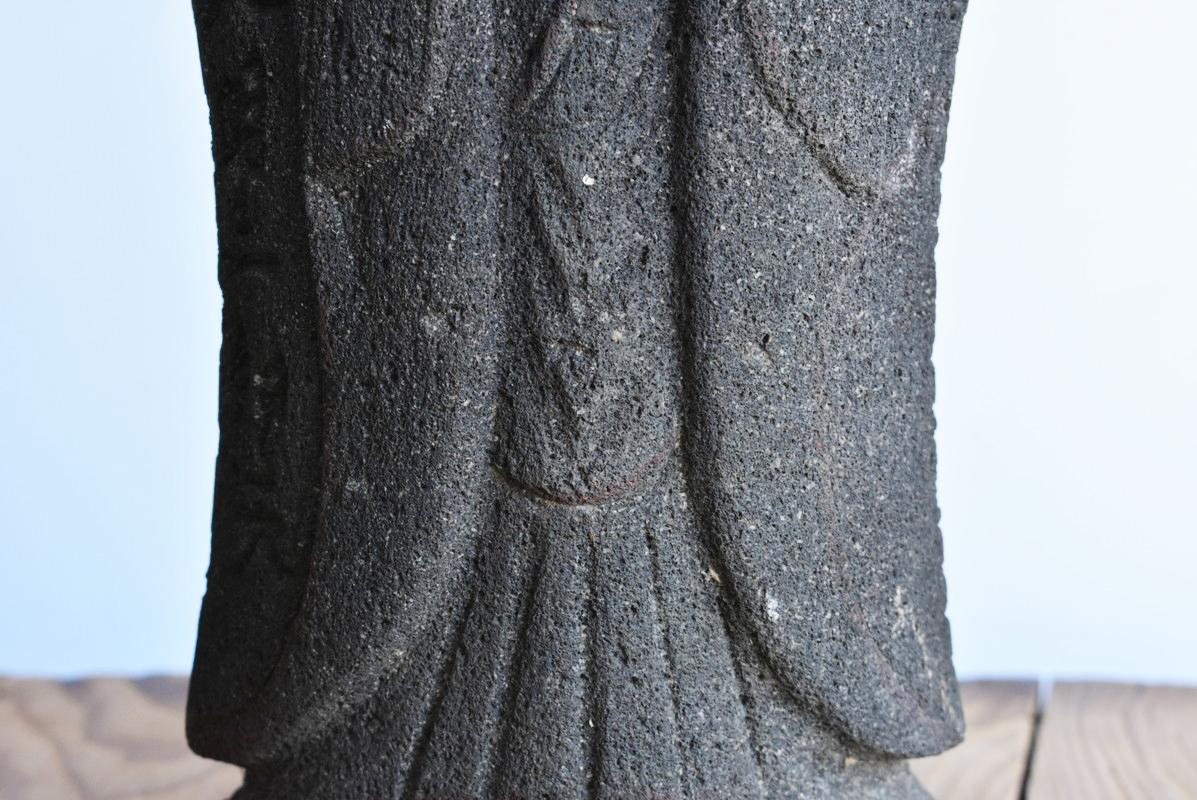 Late 18th Century 1783 / Japanese Antique Stone Carving God / like a Stone Buddha /Garden Figurine