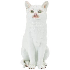 1784 Antique Royal Imperial Vienna Sorgenthal White Cat porcelain figure