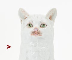 1784 Antique Royal Imperial Vienna Sorgenthal White Cat porcelain figure